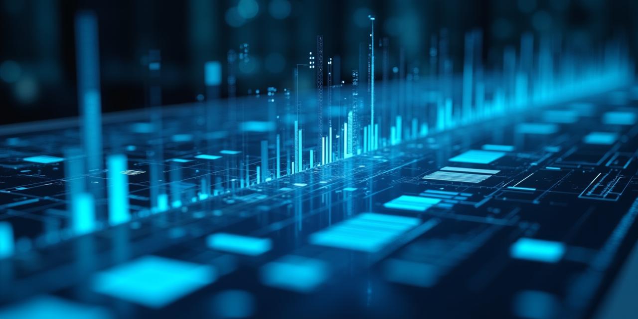 Futuristic digital workspace with 3D data visualizations and glowing AI interfaces