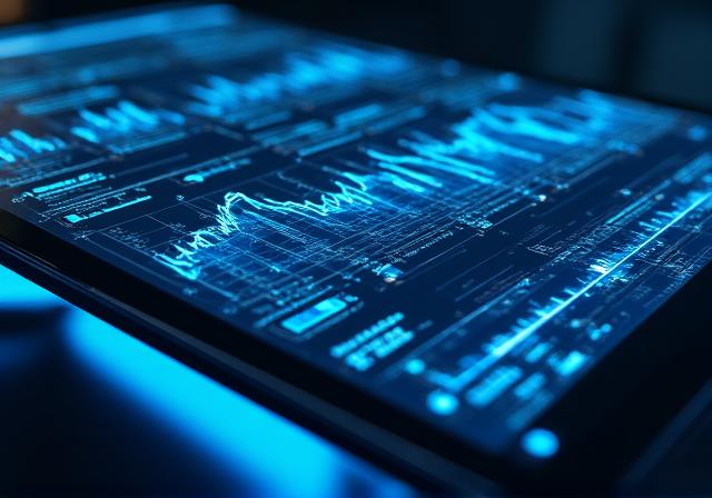 Futuristic AI Dashboard Interface with predictive charts